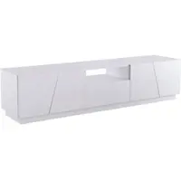 OKWISH TV-Meubel – Diagonaal Patchwork Serie 4 Deuren + 2 Open Vakken – Zonder LED – Draagkracht Blad 80 kg – MDF Wit Glans+Houtpaneel – 170 cm