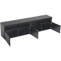 OKWISH TV meubel - LED-TV-Kast Met Lichtpaneel - Modern & Functioneel - Rechthoekig - Woonkamer Gebruik - 180 L x 35 B x 45 H cm - MDF - Zwart