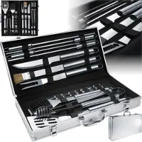 TecTake - Luxe BBQ barbecuegereedschapset - 18-delig