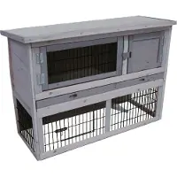 Flamingo 201906 Konijnenhok Loft Cottage - Grijs - 111 x 45 x 78 cm