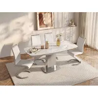 Vente-unique Uitschuifbare eettafel TALICIA - 4 tot 6 personen - Keramiek en ijzer