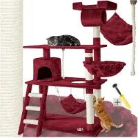 TecTake - Katten kattenpaal kattenkrabpaal krabpaal Marcel wijnrood - 401856 - kattenkrabpaal - kattenpaal