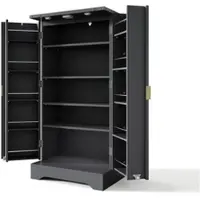 STILVORA Hoge Kast - Met Sensorverlichting En Verstelbare Planken - Opbergkast Voor Keuken En Eetkamer - MDF - Zwart - 120x60,5x40 Cm
