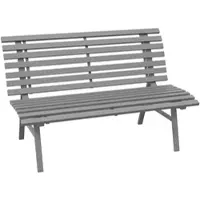 MODFU - Tuinbank - 2-Zits Met Rugleuning - Modern - Voor Tuin En Balkon - Aluminium - Grijs - 123 x 67 x 79 cm