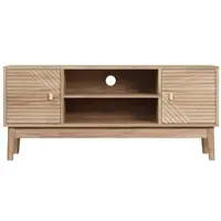 MODFU - Tv-Meubel - Opbergruimte En Kabeldoorvoer - Landelijke Retrostijl - Voor Woonkamer Of Slaapkamer - MDF - Eikenkleur - 110 X 40 X 48 cm