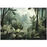 WALLARENA - Fotobehang - 150x105 cm - Jungle thema, groene kleur, geschikt voor slaapkamer en salon, vliesbehang