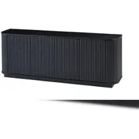 MODFU - Dressoir En Tv-Meubel Met Golfpatroon En 4 Deuren - Modern - Woonkamer Of Hal - MDF - Zwart