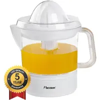 Bestron Citruspers Elektrisch - ACJ350NH - 40W - Incl. 2 perskegels, aromadeksel, sap reservoir - 0,7 Liter - Wit - 5 jaar garantie