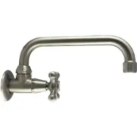 Pb klassieke muur fonteinkraan met sterknop koud water en draaibare uitloop rvs 1208956898