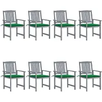 vidaXL Tuinstoelen 8 st met kussens massief acaciahout grijs