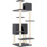Syfax Kattenmeubel met sisal krabpalen 154 cm donkergrijs