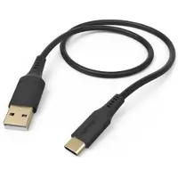 Hama Silicone USB-A naar USB-C Kabel - Oplaadkabel geschikt voor Samsung / Android - 3A USB 2.0 - 480Mbps - 150cm - Zwart