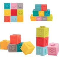 Ludi - Blokken Set - Zachte Babyblokken met Ribbel Textuur - Sensorisch speelgoed - Peuter speelgoed
