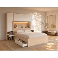 Vente-unique Bedframe hout natuurlijk licht 160 x 200 cm