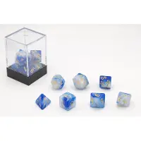 HOT Games Dobbelstenen Blauw/Wit 7 set Brick.