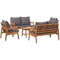 vidaXL Bistroset 5 st Bruin Massief Acacia Hout