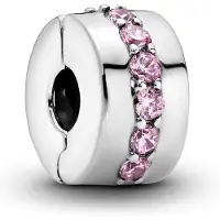 Pandora Vrouwen Charm Link Pandora Roze Sprankelende Rij Clip