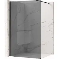 REA Flexi Grey 130 - Gehard Glas 8 Mm (Grijs) - Douchewand - Zwart120X130X195Cm