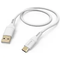 Hama 00201571 USB-laadkabel USB 2.0 USB-A stekker, USB-C stekker 1.5 m Wit Flexibel