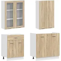 vidaXL Keukenelement LYON, 8 stuks, Sonoma-eikenfineer