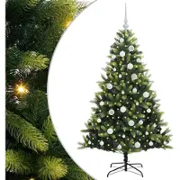 vidaXL Kunstmatige Gehingde Kerstboom 150 LEDs Groen 150 cm PVC en PE
