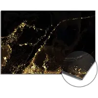 KitchenArt - Black Marble Gold Spatscherm - 120x80 cm - Spatscherm Achterwand Keuken - Spatwand Keuken