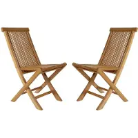 Vente-unique Set van 2 vouwstoelen BYBLOS - Teak