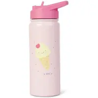 Saro Thermal Bottle With Straw 500ml Roze Kinderen