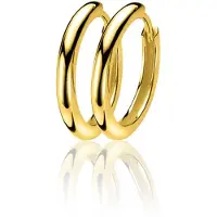 Zinzi 17mm goldplated zilveren oorringen glad met 2mm buisdikte en luxe klapsluiting ZIO402G