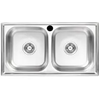 Kuchinox Standaard - Roestvrijstalen Keukenspoelbak - 2-kom - Inbouw - 78x43cm