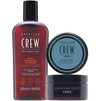 American Crew Daily Cleansing Shampoo & Fiber Set - 250+85ml