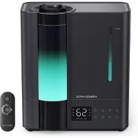 Erikssøn Luchtbevochtiger Elite - 8 Liter - Geschikt voor Woonkamer, Kantoor, Slaapkamer, Babykamer - Humidifier - Met Aromatherapie - Zwart