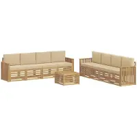 Syfax Sofa-Sets 9 pcs Wit en Beige 59 x 59 x 37 cm Polyester