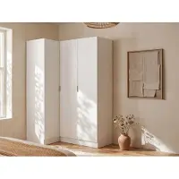 Vente-unique Hoekkast met 3 deuren - L132 cm - Wit - LISTOWEL