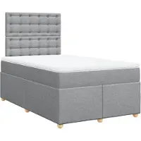 vidaXL Boxspring met matras stof lichtgrijs 120x190 cm