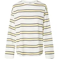 Pieces Shirt 'PCMila' donkerblauw / geel / wit