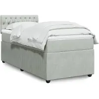vidaXL Boxspring met matras fluweel lichtgrijs 90x200 cm