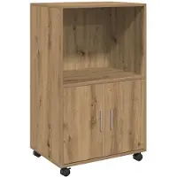 vidaXL Rolkast 55x40x91 cm bewerkt hout artisanaal eikenkleurig
