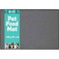 BOTC Placemat Hond & Kat - Antislip & Waterafstotend - 48x30 cm - Placemat Voerbak - Siliconen - 1 Stuk - Honden Placemat - Grijs
