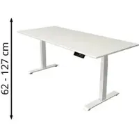 Kerkmann Elektrisch hoogteverstelbaar Zit-sta-bureau + Gratis Kabelgoot Rechthoekig T-voet 1,800(B) x 800 (D) x 1,270 (H) mm Melamine, Spaanplaat, Staal