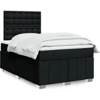 vidaXL Boxspring met matras stof zwart 120x200 cm