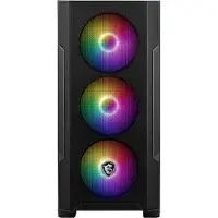 MSI PC Behuizing - - MAG FORGE M100A - Micro Toren - Zwart, Doorzichtig - 3x 120 mm ventilatoren