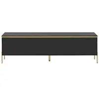 MODFU - TV-Meubel - 4 Deuren - Kabeldoorvoer - Hoogglans - Italiaans-Minimalistisch - Woonkamer - Spaanplaat - Zwart - 170 X 38 X 50 Cm