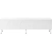 STILVORA Tv-Meubel - Vier Deuren Met Golvend Reliëf - Opbergkast Voor Woonkamer - MDF En Spaanplaat - 180x35x49 Cm - Wit