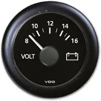 VDO View Line Round Voltmeter 18-32v Zilver 52 mm