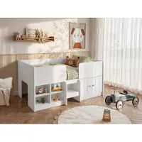 Vente-unique Halfhoogslaper hout wit 90 x 190 cm