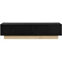 STILVORA Tv-Meubel - Minimalistisch Met Verborgen Opbergruimte En Kabeldoorvoer - Woonkamer - MDF - 175x40x41,5 cm - Zwart