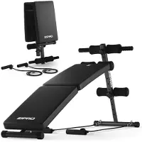 Zipro Sixbox - Buikspierbank - Max. 230 kg - Opvouwbaar en weerstandsbanden - Core training - Thuisgym 35 mm