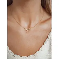 Hey Happiness Kroon Halsketting met Zirkonia Dames 925 Zilver 18K Verguld – 41 cm + 5 cm Verstelbaar – Goud