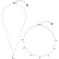 Hey Happiness Ketting 'Star and Moon' zilver